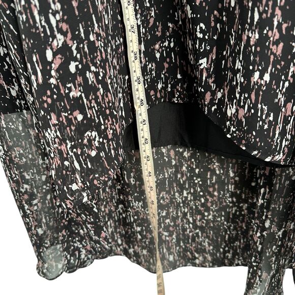 Simply Vera XXL Midi Dress Black Chiffon w/ Slip Black Pink Smocked Hi-Lo Party - Picture 10 of 10